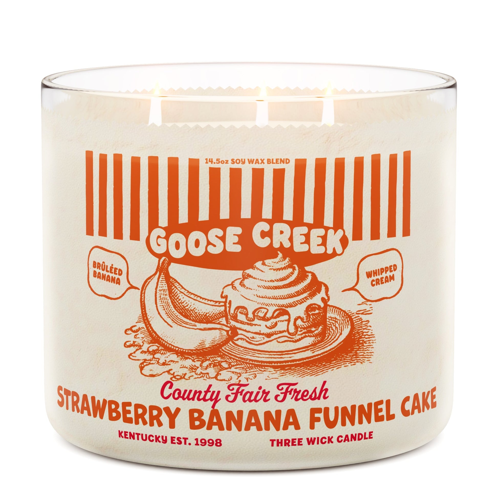 Strawberry Banana Funnel Cake 3-Wick Candle